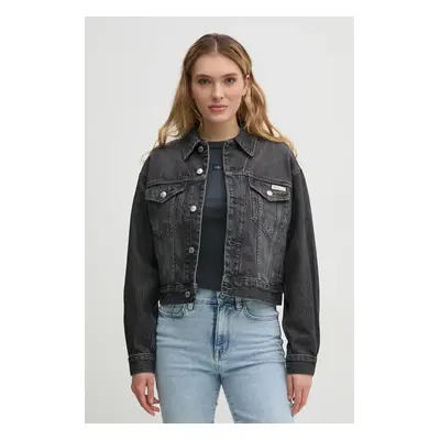 Calvin Klein Jeans rövid kabát szürke, átmeneti, LV047B741G