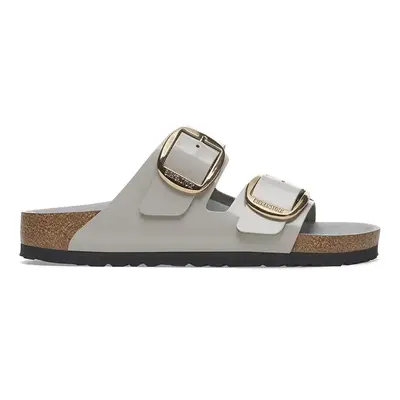 Birkenstock bőr papucs Arizona Big Buckle szürke, női