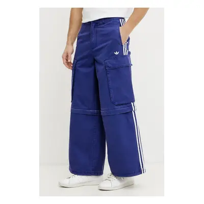 adidas Originals pamut nadrág CARGO PANTS férfi, lila, egyenes, JY6294