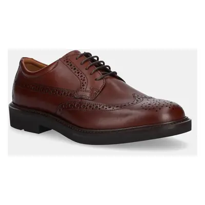 Ecco bőr félcipő Metro London Wingtip barna, férfi