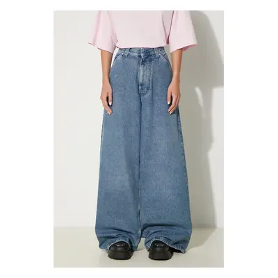 AMBUSH farmer Denim Baggy Pants női, magas derekú, BWYB004F24DEN0024000