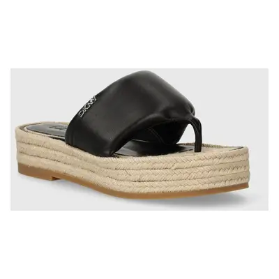 Dkny bőr flip-flop Fifi fekete, női, platformos, K1405997