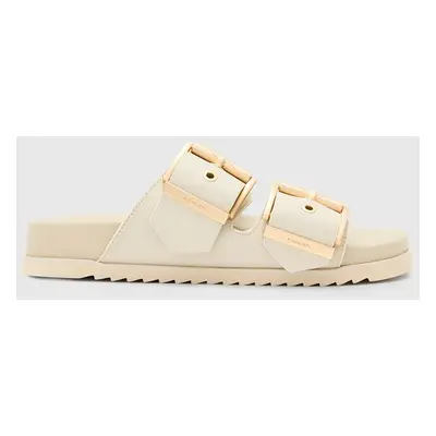 AllSaints bőr papucs Sian Sandal bézs, női, W034FC