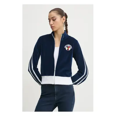 Tommy Jeans felső sötétkék, női, sima, DW0DW20565