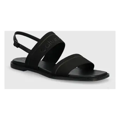 Calvin Klein szandál FLAT SANDAL HE fekete, női, HW0HW01990