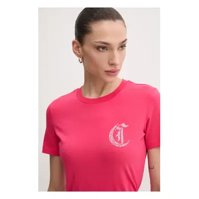 Just Cavalli t-shirt női, rózsaszín, 78PAHE11 CJ112