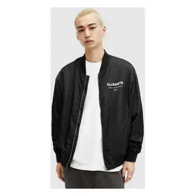 AllSaints bomber dzseki UNDERGROUND BOMBER férfi, fekete, átmeneti, MJ561Z