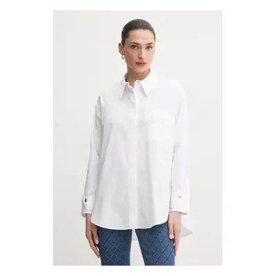 Elisabetta Franchi pamut ing női, galléros, fehér, regular, CA09251E2