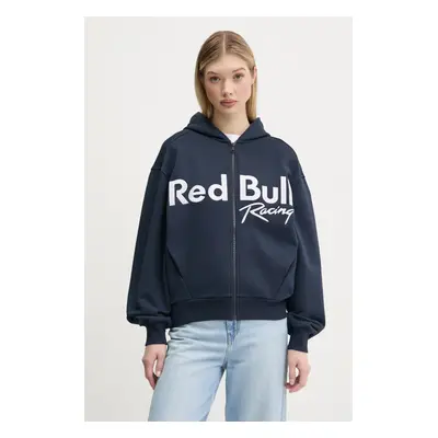 Red Bull Racing x Pepe Jeans pamut melegítőfelső LOGO ZIP HOODIE sötétkék, női, nyomott mintás, 