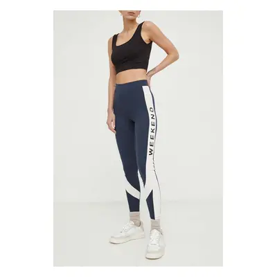 Weekend Max Mara legging sötétkék, női, mintás