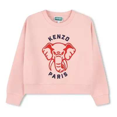 Kenzo Kids gyerek melegítőfelső pamutból narancssárga, nyomott mintás, K61048