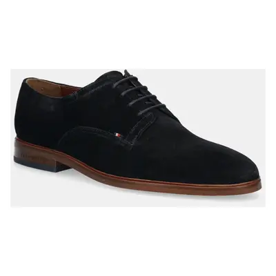 Tommy Hilfiger velúr félcipő HILFIGER THUNIT SUEDE SHOE sötétkék, férfi, FM0FM05377