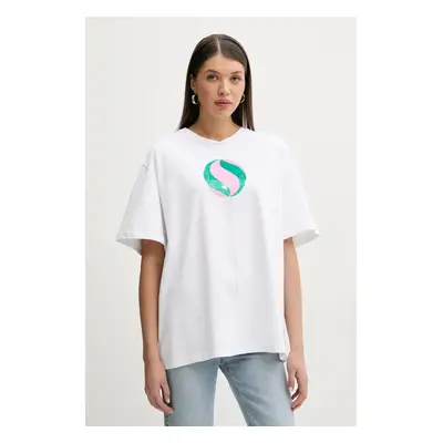 Fiorucci pamut póló Big Lollipop Print Boxy T-Shirt női, fehér, U02SPTSH103CJ01WH04