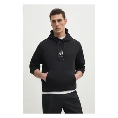 Armani Exchange felső fekete, férfi, nyomott mintás, kapucnis, XM000369 AF10818