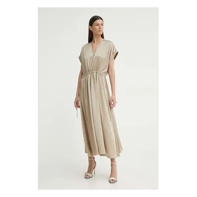 Bruuns Bazaar ruha AcaciaBBGalina dress bézs, midi, oversize, BBW3908