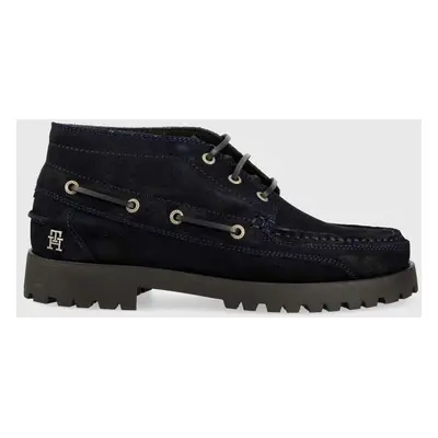 Tommy Hilfiger velúr félcipő TH BOAT BOOT CLASSIC sötétkék, férfi, FM0FM04684