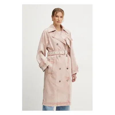 MICHAEL Michael Kors farmer trench kabát női, rózsaszín, átmeneti, kétsoros gombolású, MS520H84L