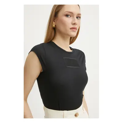 Elisabetta Franchi t-shirt női, fekete, MA00451E2