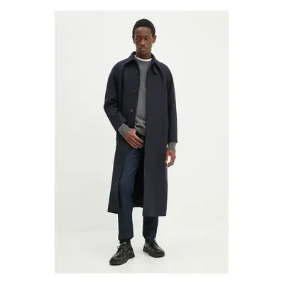 A.P.C. gyapjúkabát manteau gaia sötétkék, átmeneti, oversize, WVBDE.F01533