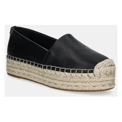 MICHAEL Michael Kors bőr espadrilles Lynn fekete, platformos, 40S5LYFP1L.001