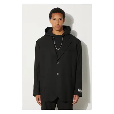 AMBUSH gyapjú kabát Oversized Jacket fekete, BMEN005F24FAB0011000