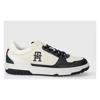 Tommy Hilfiger bőr sportcipő TH BASKET STREET SUEDE MIX sötétkék, FM0FM04873