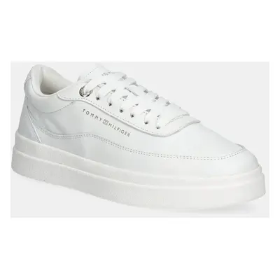 Tommy Hilfiger bőr sportcipő MODERN COURT SNEAKER LTHR fehér, női, FW0FW08800