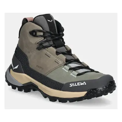 Salewa cipő Puez Leather Mid PTX zöld, női, 00.0000061460