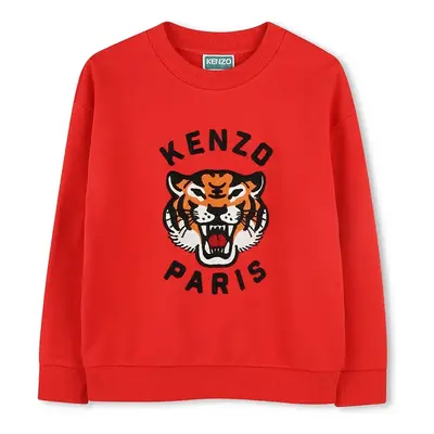 Kenzo Kids gyerek melegítőfelső pamutból piros, nyomott mintás, K61126