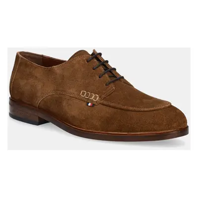 Tommy Hilfiger velúr félcipő HILFIGER THUNIT SUEDE TOE SHOE barna, férfi, FM0FM05468