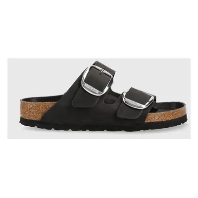 Birkenstock bőr papucs ARIZONA BIG BUCKLE fekete, női