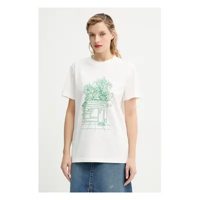 A.P.C. pamut póló t-shirt magasin női, fehér, COGCK.M26449