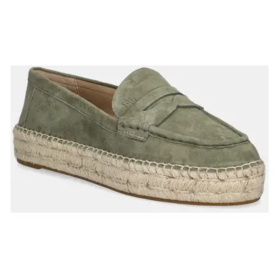 Lauren Ralph Lauren espadrilles velúrból Luize Loafer zöld