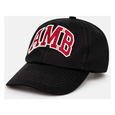 AMBUSH pamut baseball sapka Baseball Cap Tap fekete, nyomott mintás, BMLB002F24FAB0011028