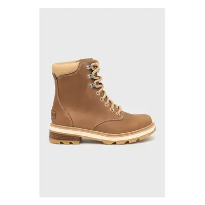 Sorel bakancs Lennox Lace barna, női, platformos