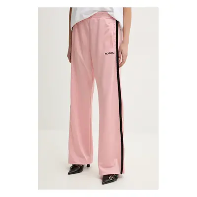 Fiorucci melegítőnadrág Puffy Piping Track Trousers rózsaszín, női, nyomott mintás, U02SPBPA057P