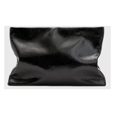 AllSaints bőr borítéktáska BETTINA CLUTCH fekete, W393XB