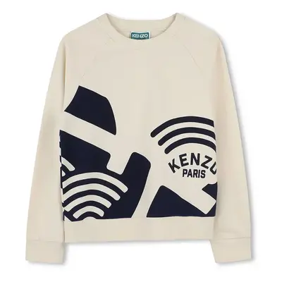 Kenzo Kids gyerek melegítőfelső pamutból bézs, nyomott mintás, K61132