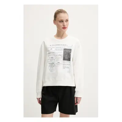 MM6 Maison Margiela pamut melegítőfelső fehér, női, nyomott mintás, S52GU0242.M25012