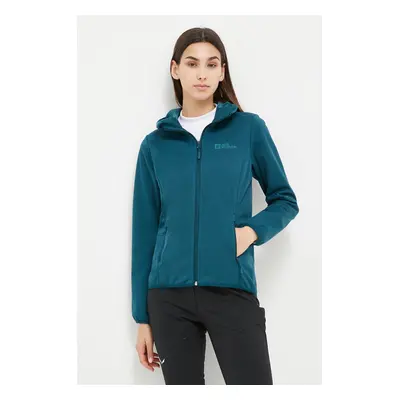 Jack Wolfskin szabadidős kabát Windhain Hoody türkiz