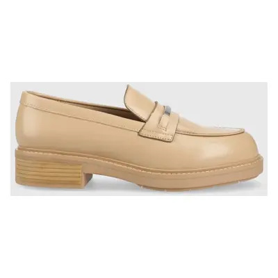 Calvin Klein mokaszin RUBBER SOLE LOAFER W bézs, női, platformos, HW0HW01791