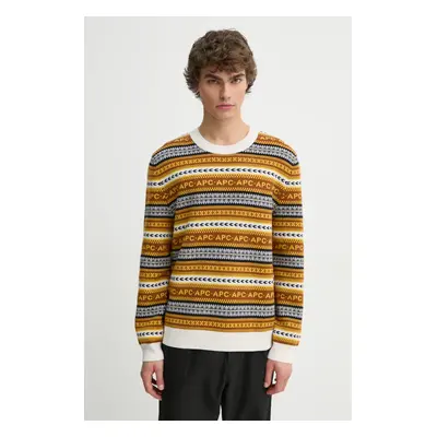 A.P.C. gyapjú pulóver pull malcom férfi, barna, WVBDS.H23372