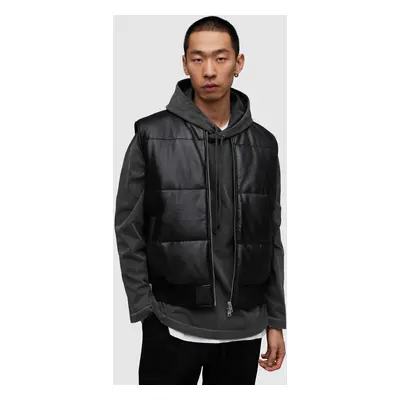 AllSaints mellény ML007Y NARO PUFFER JACKET fekete, férfi, átmeneti