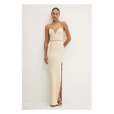 Elisabetta Franchi ruha bézs, maxi, testhezálló, AB62946E2