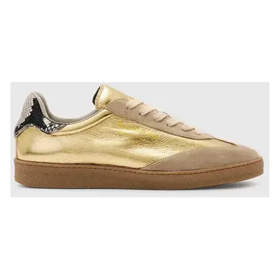 AllSaints bőr sportcipő Thelma Metallic Sneaker sárga, női, W072FB