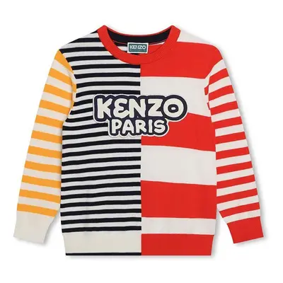 Kenzo Kids gyerek pamut pulóver piros, könnyű