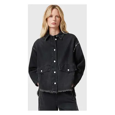 AllSaints farmerdzseki HETTIE fekete, átmeneti, oversize, W089PC