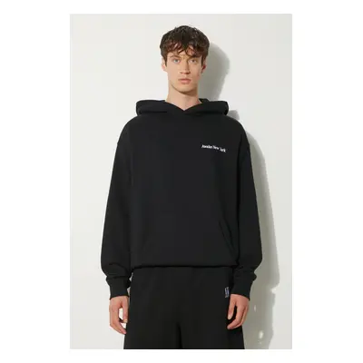 Awake NY pamut melegítőfelső Serif Hoodie fekete, férfi, melange, kapucnis, SP24-HD003