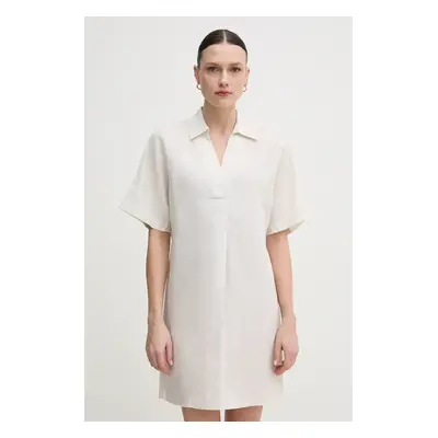 Calvin Klein ruha vászonkeverékből bézs, mini, oversize, K20K208382