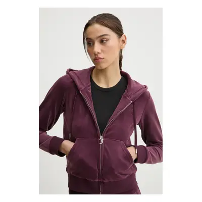 Juicy Couture felső bordó, női, sima, kapucnis, JCAP176EU